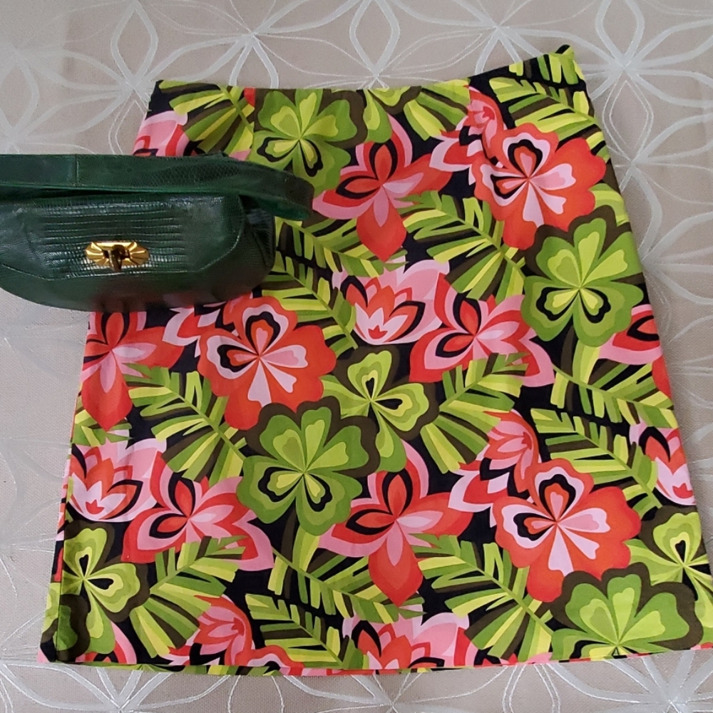 Floral Talbots Pencil Skirt